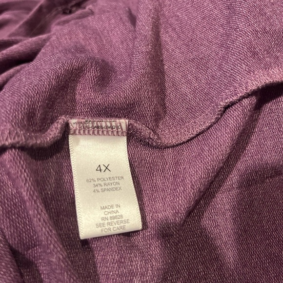 LOGO Lori Goldstein Purple Knit Top Long Sleeve‎ Turtleneck Sweater Plus Size 4X - Picture 4 of 7